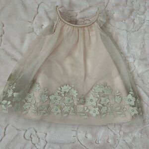 Catherine Malandrino Pink and Gold Floral Kids Formal Dress